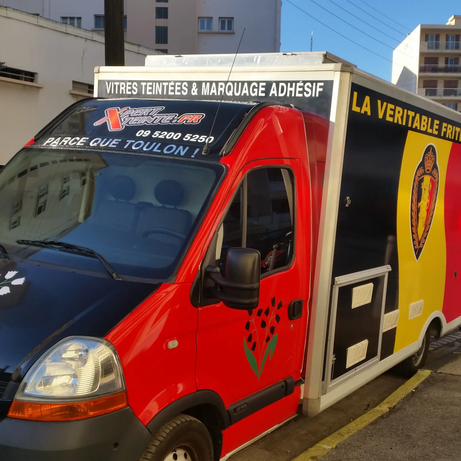 marquage publicitaire food truck frite belge toulon