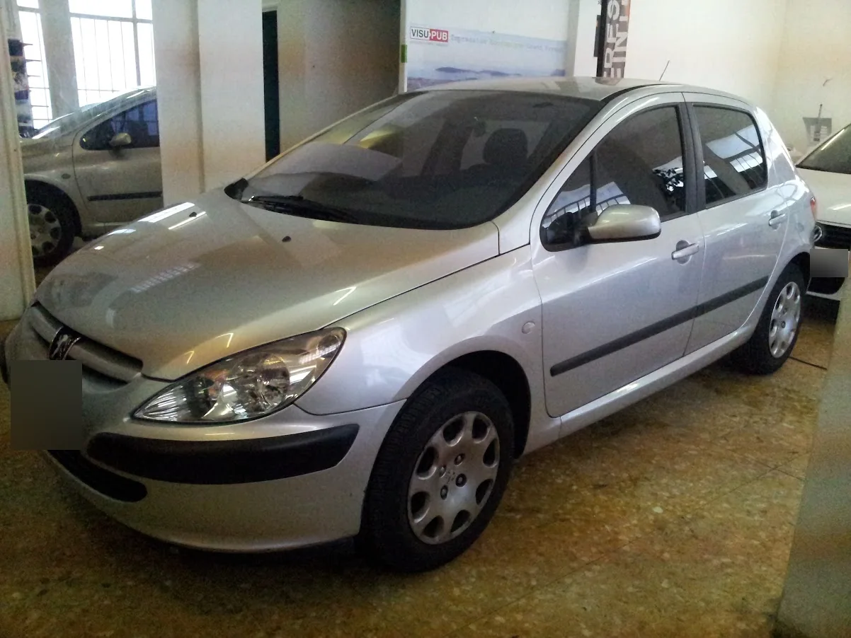 Peugeot 206 cinq portes : vue avant et vitrages latéraux. Peugeot 206 cinq portes : vue avant et vitrages latéraux — Xpert Teinte à Toulon.